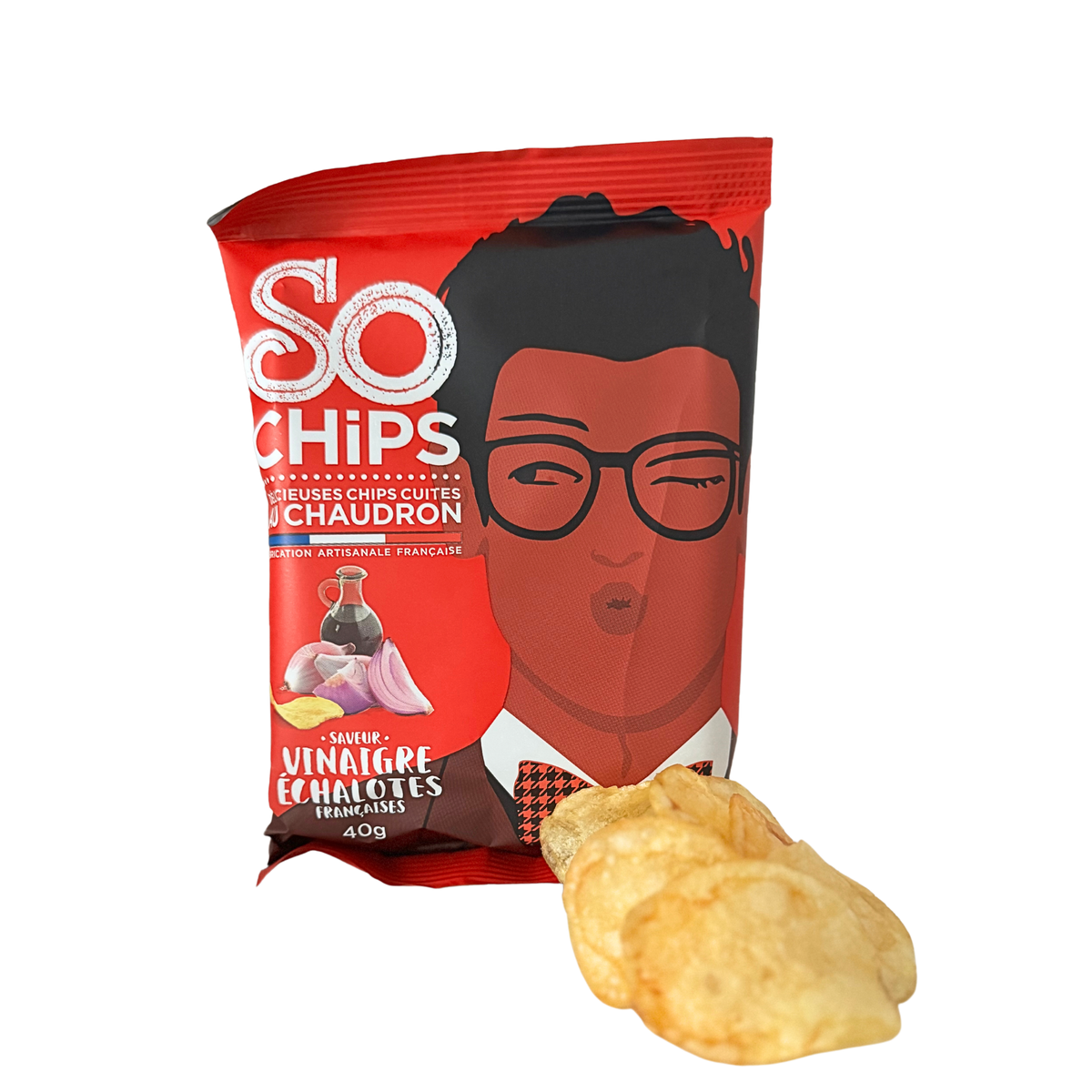Chips Vinegar & shallots | 40g | SO CHIPS | Frankreich